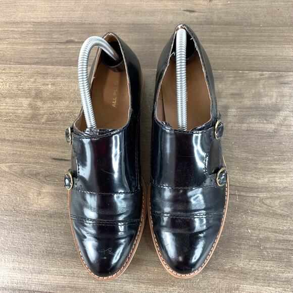 Antropologie All Black Mens Dress Shoes Double Monk Strap Loafers 6.5 US 39.5 EU - Picture 2 of 10